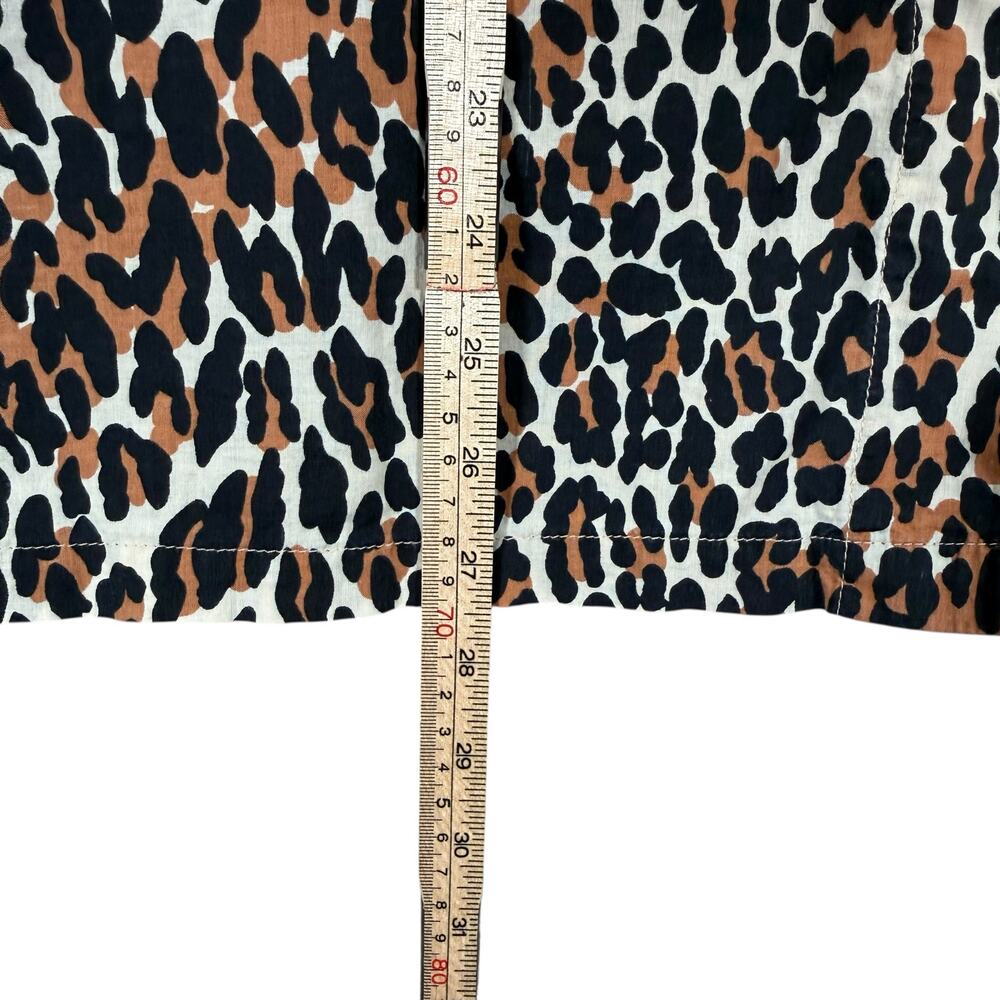 Allison Rhea 100% Cotton Pajama Set Leopard Print Button Top Pants Medium - Picture 8 of 13